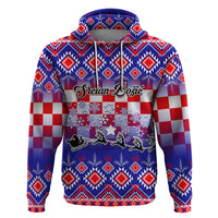 Custom Croatia Christmas Hoodie Sretan Bozic Croatian Embroidery Patterns - Wonder Print Shop