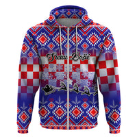 Custom Croatia Christmas Hoodie Sretan Bozic Croatian Embroidery Patterns - Wonder Print Shop
