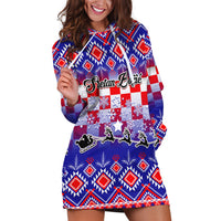 Custom Croatia Christmas Hoodie Dress Sretan Bozic Croatian Embroidery Patterns - Wonder Print Shop