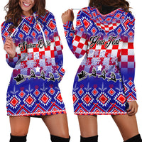 Custom Croatia Christmas Hoodie Dress Sretan Bozic Croatian Embroidery Patterns - Wonder Print Shop