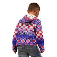 Custom Croatia Christmas Kid Hoodie Sretan Bozic Croatian Embroidery Patterns - Wonder Print Shop