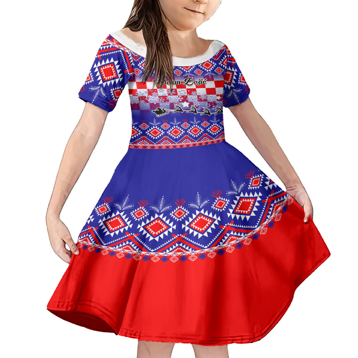 custom-croatia-christmas-kid-short-sleeve-dress-sretan-bozic-croatian-embroidery-patterns