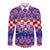 Custom Croatia Christmas Long Sleeve Button Shirt Sretan Bozic Croatian Embroidery Patterns - Wonder Print Shop