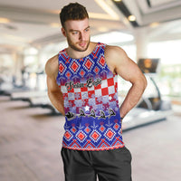 Custom Croatia Christmas Men Tank Top Sretan Bozic Croatian Embroidery Patterns - Wonder Print Shop