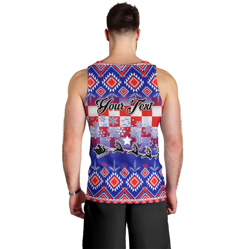 Custom Croatia Christmas Men Tank Top Sretan Bozic Croatian Embroidery Patterns - Wonder Print Shop