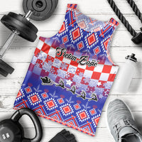 Custom Croatia Christmas Men Tank Top Sretan Bozic Croatian Embroidery Patterns - Wonder Print Shop