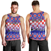 Custom Croatia Christmas Men Tank Top Sretan Bozic Croatian Embroidery Patterns - Wonder Print Shop