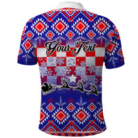 Custom Croatia Christmas Polo Shirt Sretan Bozic Croatian Embroidery Patterns - Wonder Print Shop