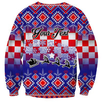 Custom Croatia Christmas Sweatshirt Sretan Bozic Croatian Embroidery Patterns - Wonder Print Shop