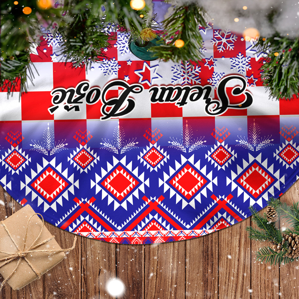Croatia Christmas Tree Skirt Sretan Bozic Croatian Embroidery Patterns - Wonder Print Shop