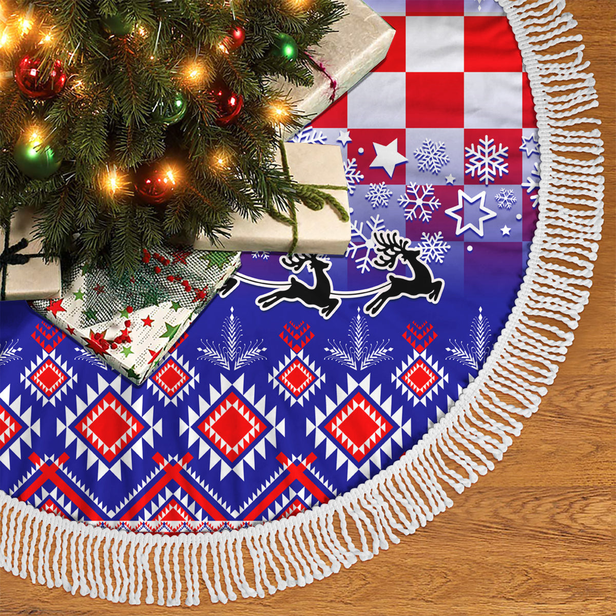 Croatia Christmas Tree Skirt Sretan Bozic Croatian Embroidery Patterns - Wonder Print Shop