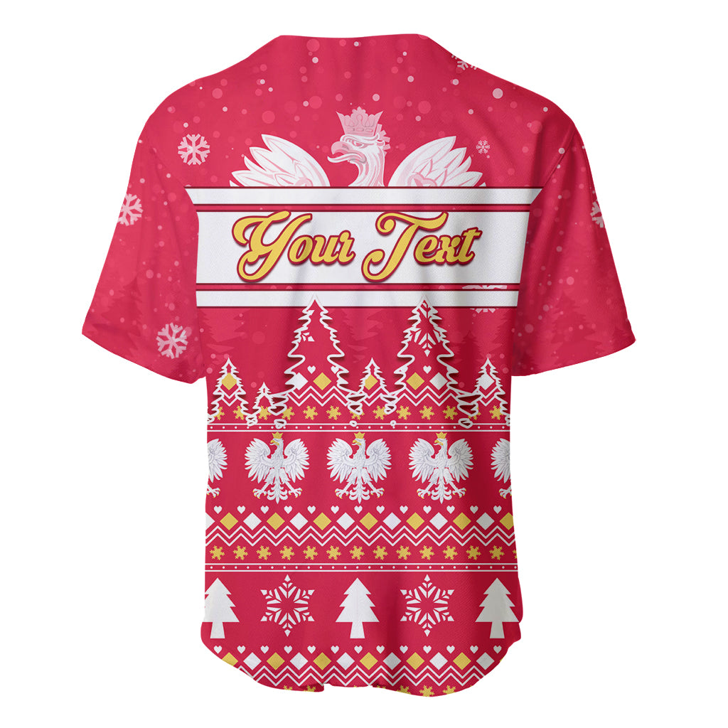 Custom Poland Christmas Baseball Jersey Wesolych Swiat Polish Eagle - Wonder Print Shop