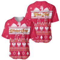Custom Poland Christmas Baseball Jersey Wesolych Swiat Polish Eagle - Wonder Print Shop