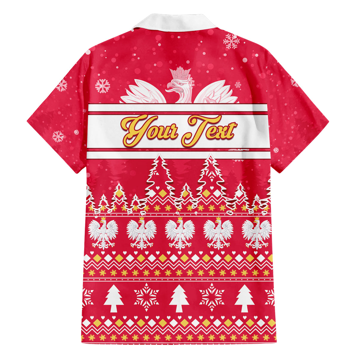 Custom Poland Christmas Family Matching Off Shoulder Maxi Dress and Hawaiian Shirt Wesolych Swiat Polish Eagle - Wonder Print Shop