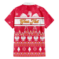 Custom Poland Christmas Family Matching Off Shoulder Short Dress and Hawaiian Shirt Wesolych Swiat Polish Eagle - Wonder Print Shop