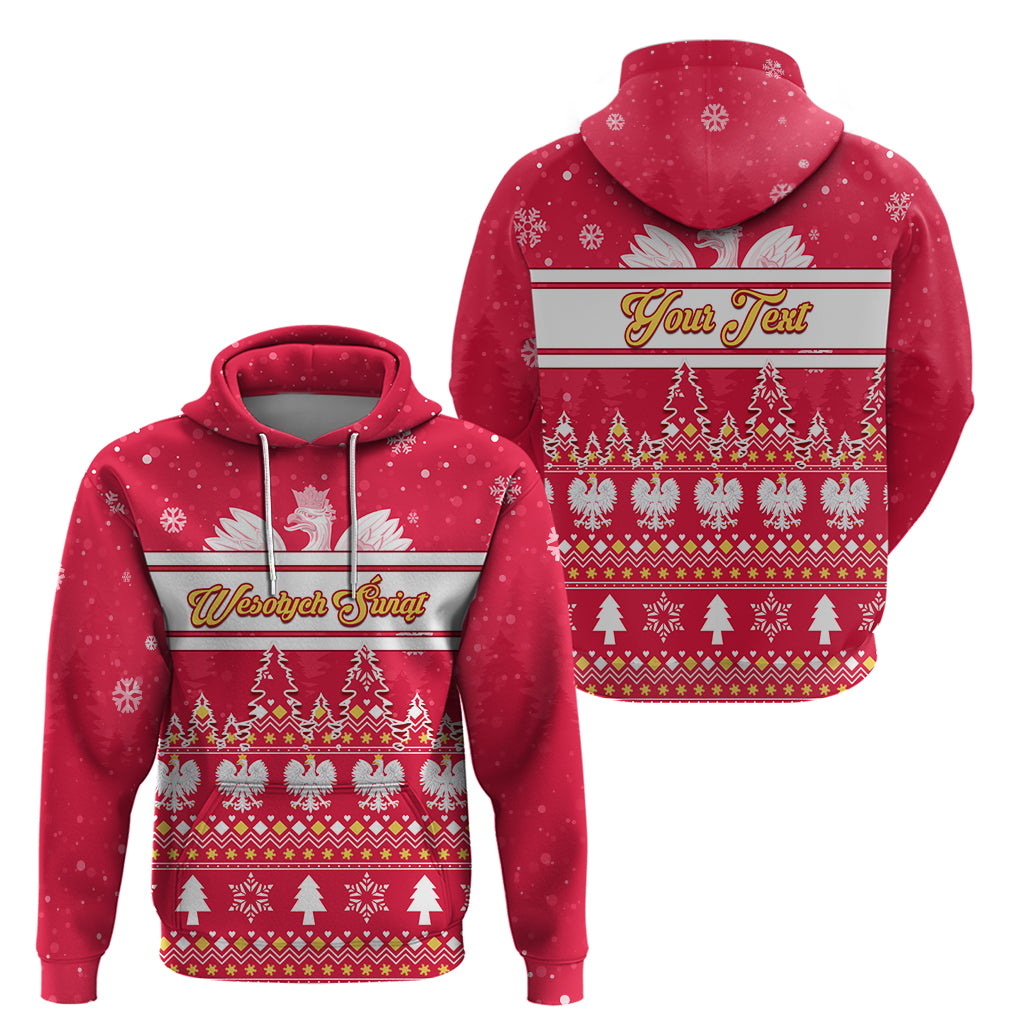 Custom Poland Christmas Hoodie Wesolych Swiat Polish Eagle - Wonder Print Shop