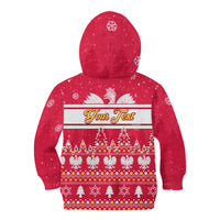 Custom Poland Christmas Kid Hoodie Wesolych Swiat Polish Eagle - Wonder Print Shop
