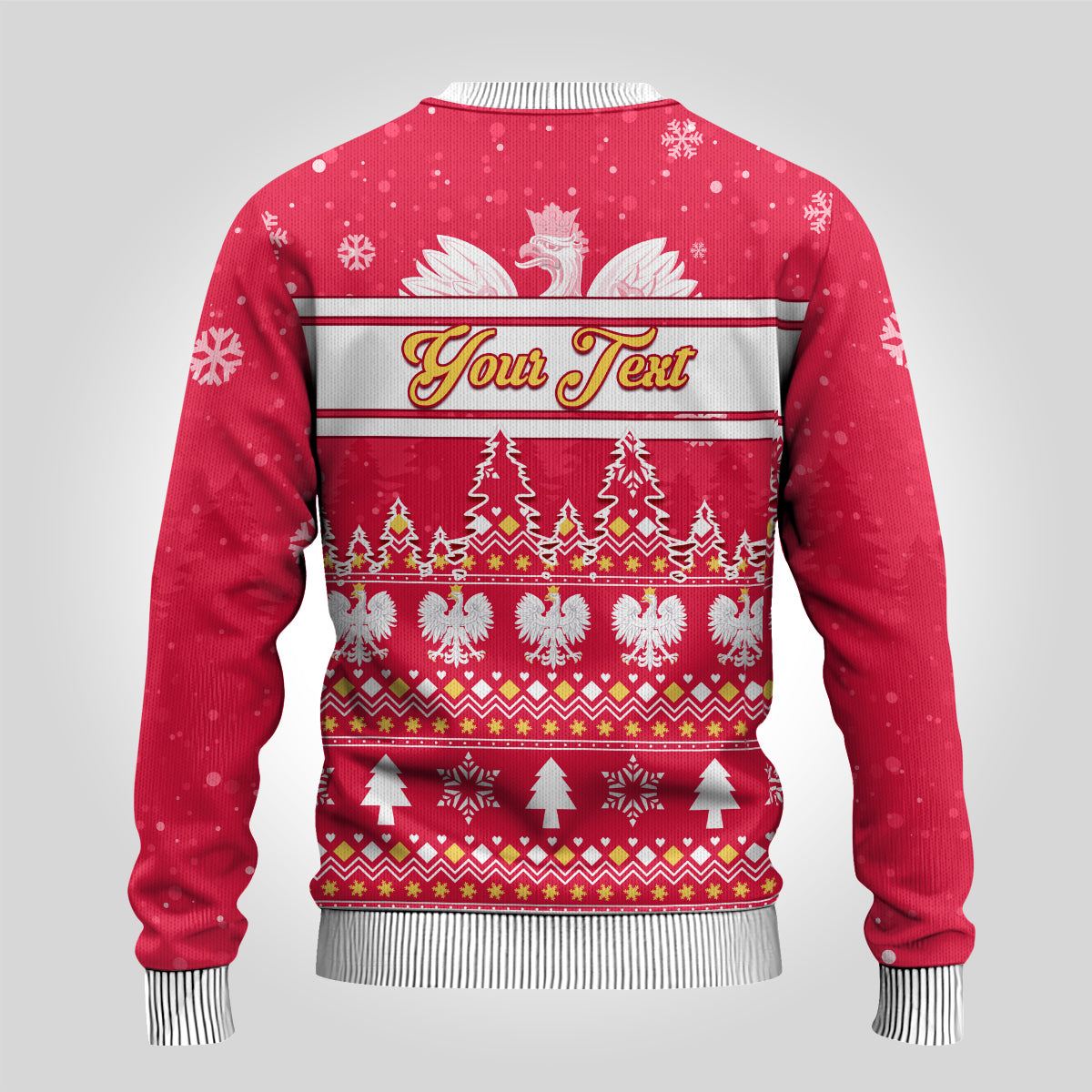 Personalised Poland Christmas Ugly Christmas Sweater Wesolych Swiat Polish Eagle - Wonder Print Shop