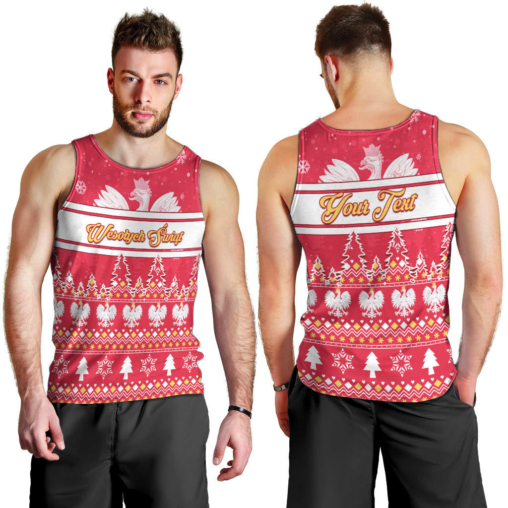 Custom Poland Christmas Men Tank Top Wesolych Swiat Polish Eagle - Wonder Print Shop