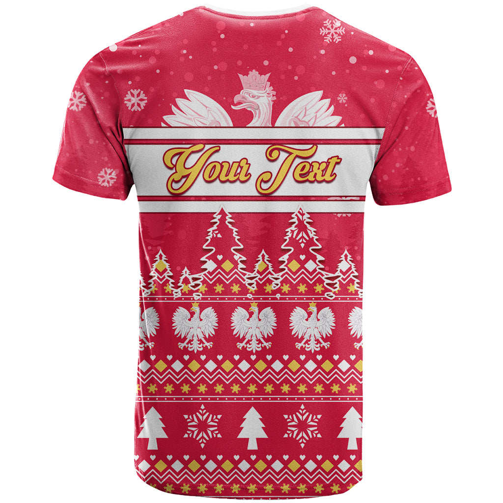 Custom Poland Christmas T Shirt Wesolych Swiat Polish Eagle - Wonder Print Shop