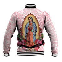 Virgen de Guadalupe Baseball Jacket Rose Flower Mexican Aztec Pattern - Wonder Print Shop