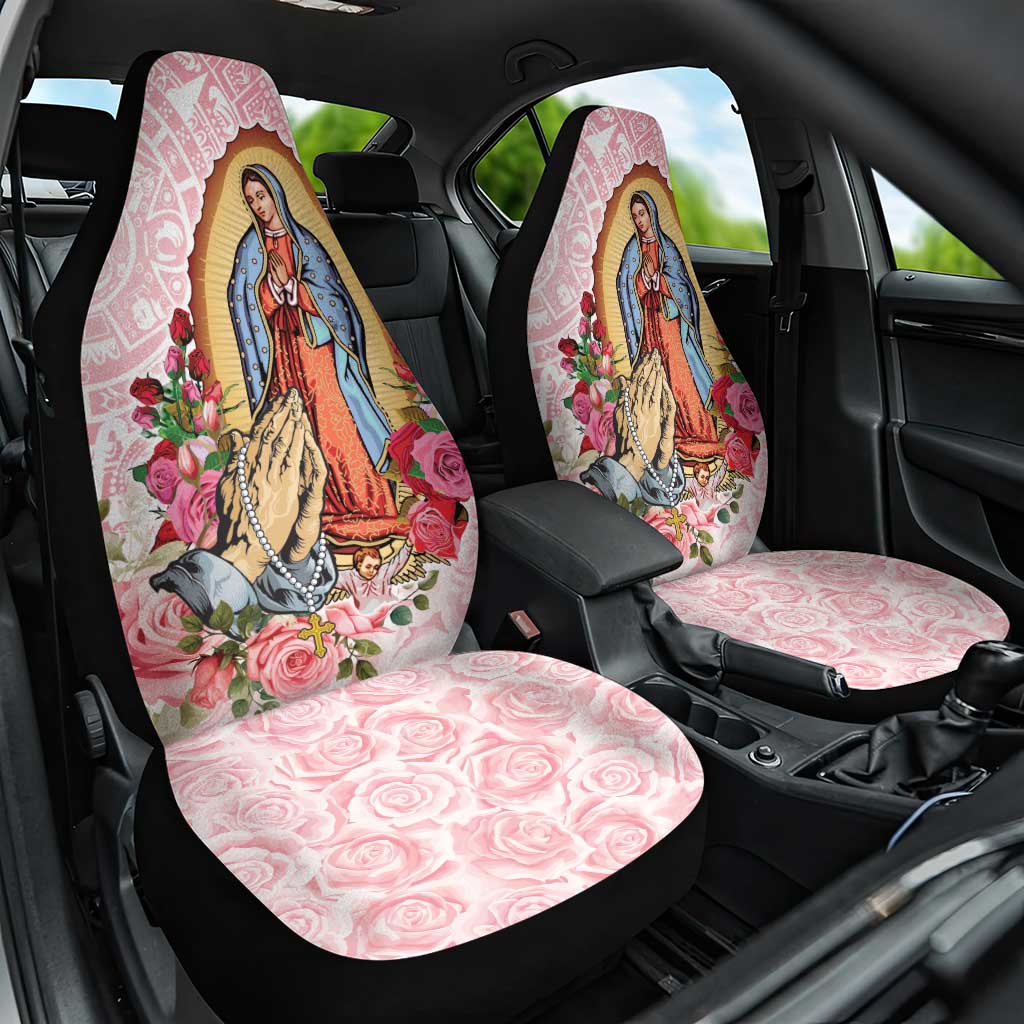 Virgen de Guadalupe Car Seat Cover Rose Flower Mexican Aztec Pattern - Wonder Print Shop