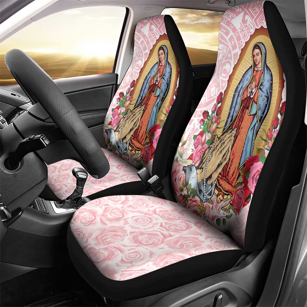 Virgen de Guadalupe Car Seat Cover Rose Flower Mexican Aztec Pattern - Wonder Print Shop