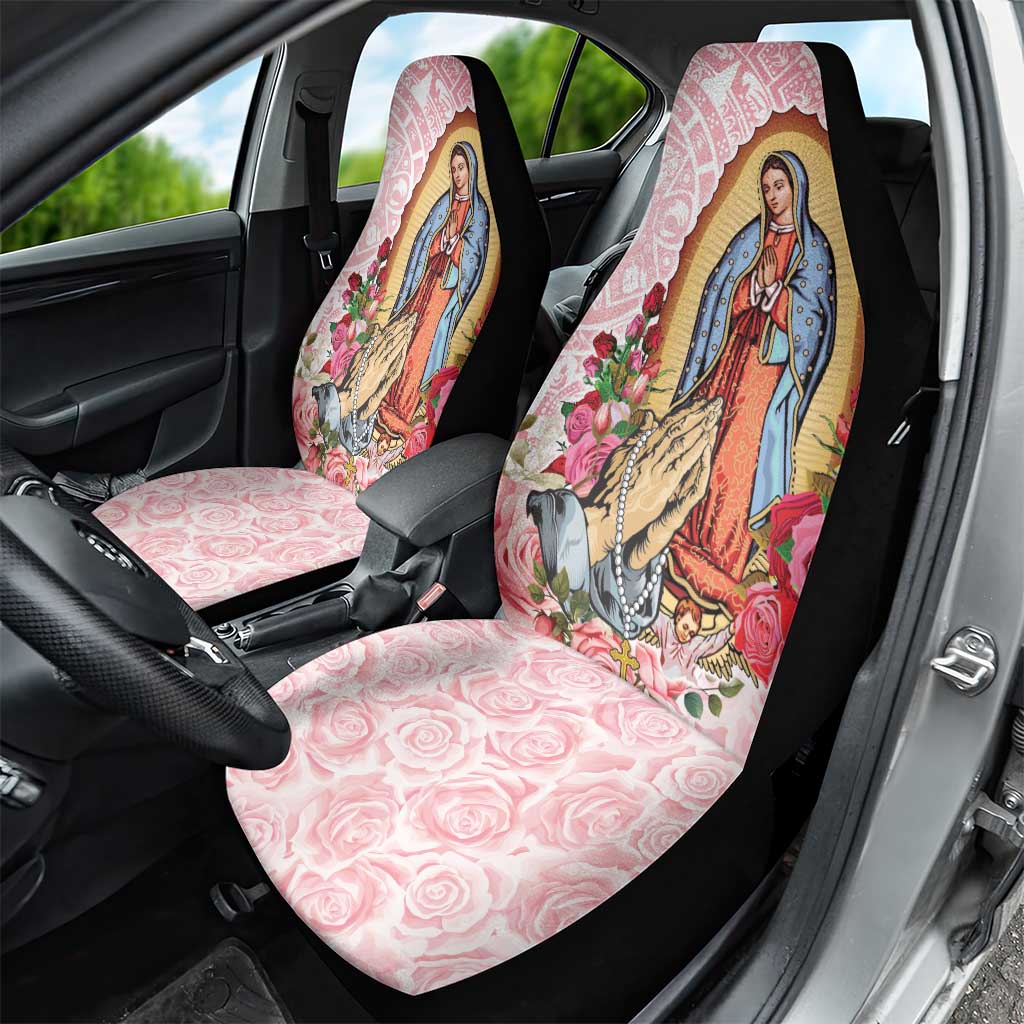 Virgen de Guadalupe Car Seat Cover Rose Flower Mexican Aztec Pattern - Wonder Print Shop