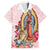 Virgen de Guadalupe Family Matching Summer Maxi Dress and Hawaiian Shirt Rose Flower Mexican Aztec Pattern - Wonder Print Shop