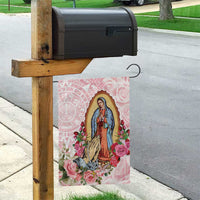 Virgen de Guadalupe Garden Flag Rose Flower Mexican Aztec Pattern - Wonder Print Shop