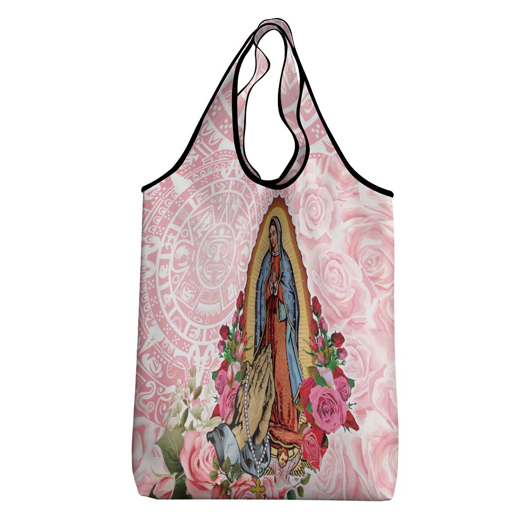 Virgen de Guadalupe Grocery Bag Rose Flower Mexican Aztec Pattern