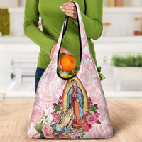 Virgen de Guadalupe Grocery Bag Rose Flower Mexican Aztec Pattern