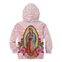 Virgen de Guadalupe Kid Hoodie Rose Flower Mexican Aztec Pattern - Wonder Print Shop