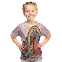 Virgen de Guadalupe Kid T Shirt Rose Flower Mexican Aztec Pattern - Wonder Print Shop