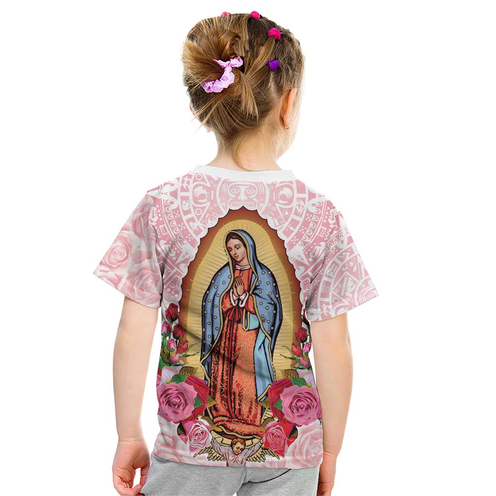 Virgen de Guadalupe Kid T Shirt Rose Flower Mexican Aztec Pattern - Wonder Print Shop