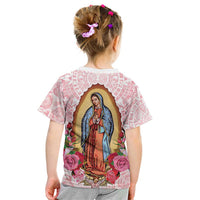 Virgen de Guadalupe Kid T Shirt Rose Flower Mexican Aztec Pattern - Wonder Print Shop