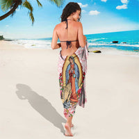 Virgen de Guadalupe Sarong Rose Flower Mexican Aztec Pattern - Wonder Print Shop