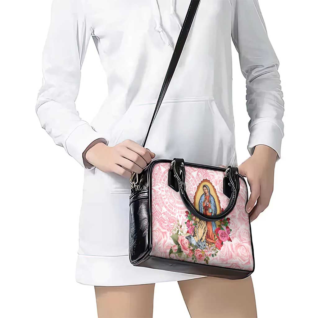 Virgen de Guadalupe Shoulder Handbag Rose Flower Mexican Aztec Pattern