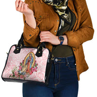 Virgen de Guadalupe Shoulder Handbag Rose Flower Mexican Aztec Pattern