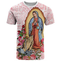 Virgen de Guadalupe T Shirt Rose Flower Mexican Aztec Pattern - Wonder Print Shop