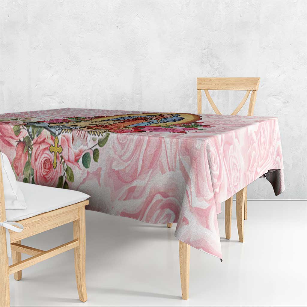 Virgen de Guadalupe Tablecloth Rose Flower Mexican Aztec Pattern - Wonder Print Shop