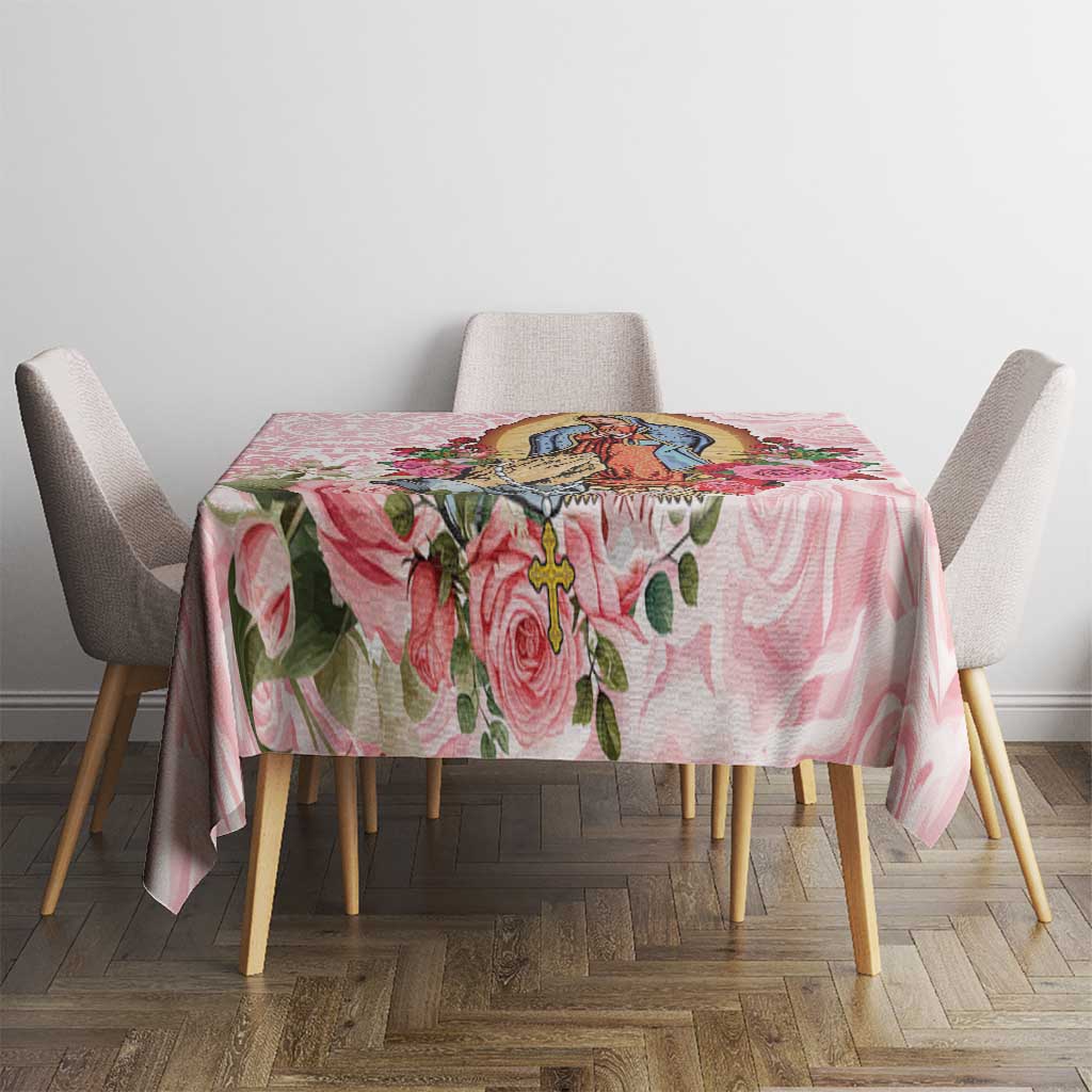 Virgen de Guadalupe Tablecloth Rose Flower Mexican Aztec Pattern - Wonder Print Shop