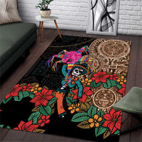 Las Posadas Area Rug Pinata With Mexican Aztec Circle - Wonder Print Shop