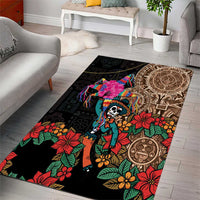 Las Posadas Area Rug Pinata With Mexican Aztec Circle - Wonder Print Shop