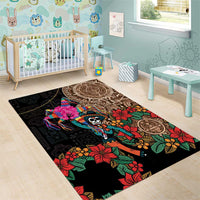 Las Posadas Area Rug Pinata With Mexican Aztec Circle - Wonder Print Shop