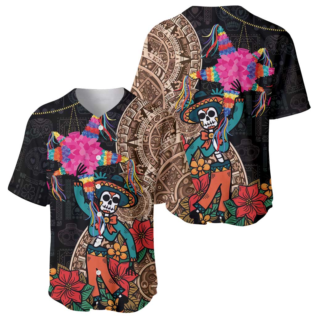 Las Posadas Baseball Jersey Pinata With Mexican Aztec Circle - Wonder Print Shop