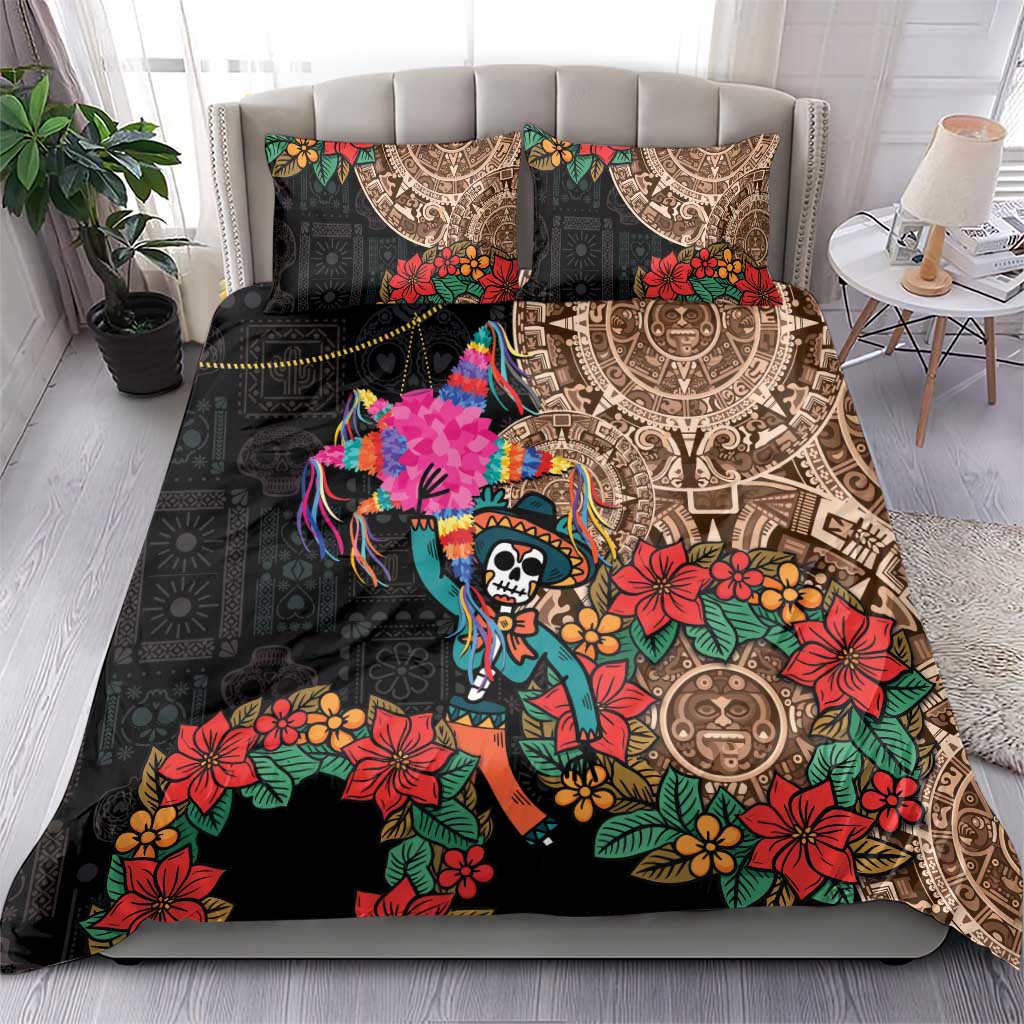 Las Posadas Bedding Set Pinata With Mexican Aztec Circle - Wonder Print Shop