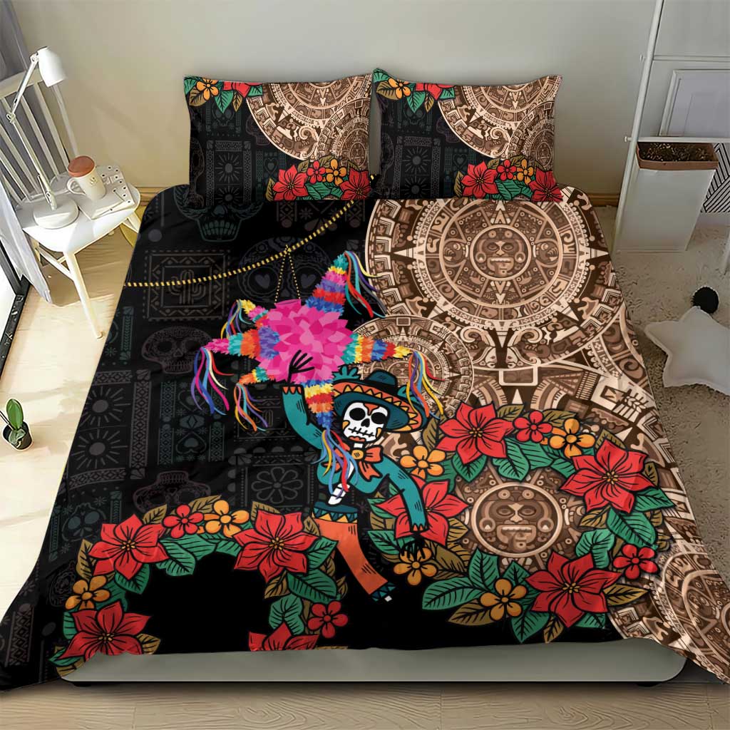 Las Posadas Bedding Set Pinata With Mexican Aztec Circle - Wonder Print Shop