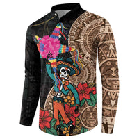 Las Posadas Button Sweatshirt Pinata With Mexican Aztec Circle - Wonder Print Shop