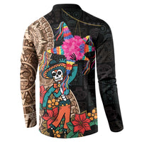 Las Posadas Button Sweatshirt Pinata With Mexican Aztec Circle - Wonder Print Shop